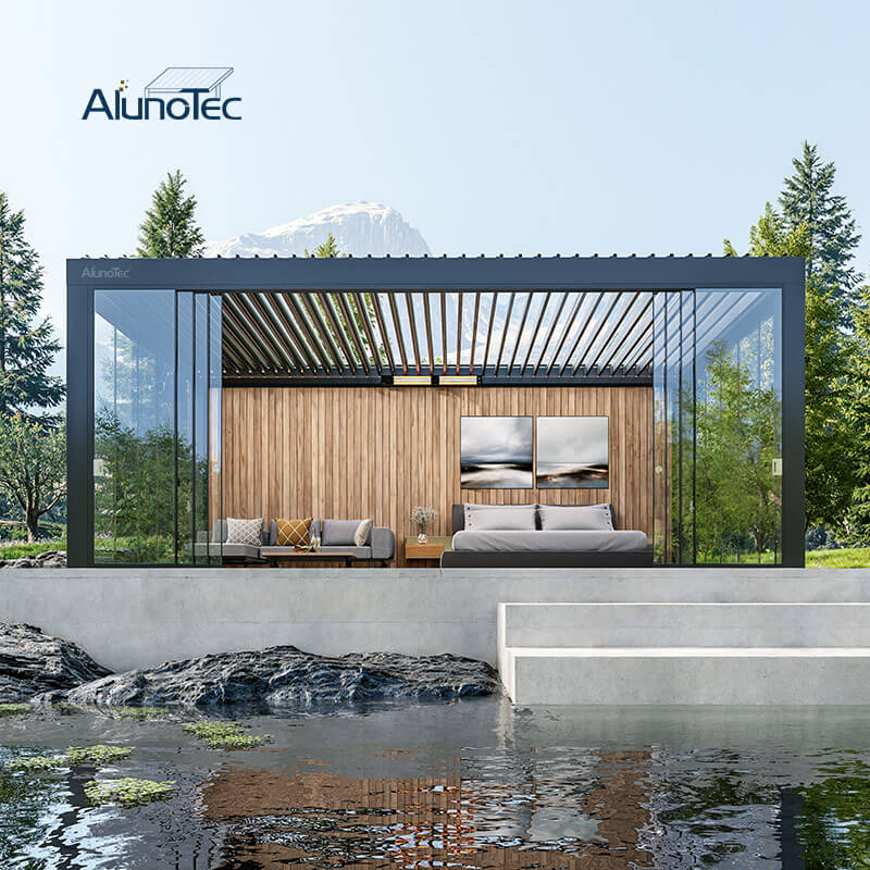 AlunoTec Heavy Duty 4.5x7m Large-Span Freestanding Murale Aluminum Louvered Pergola