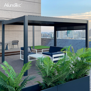 Bioclimatic Design Outdoor Manual Adjustable Aluminum Gazebo Louvered Roof System Aluminium Pergola