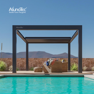 AlunoTec New Max 75% Sky Open Motorised Retractable Louver Pergola