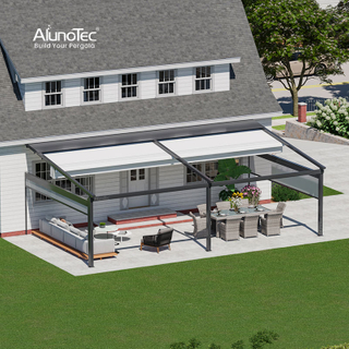 Waterproof PVC Retractable Awning Pergola Systems 