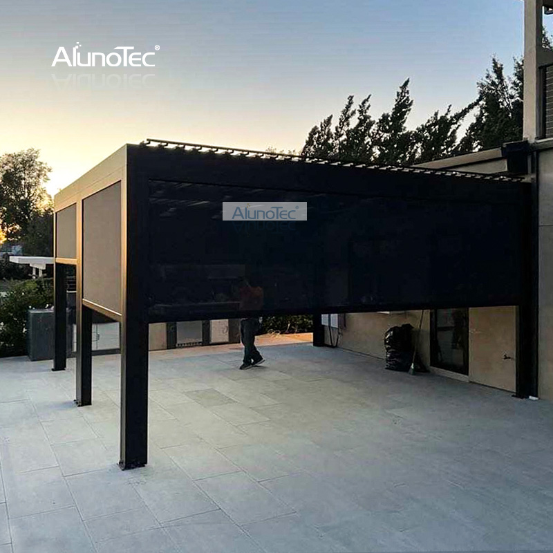 AlunoTec Customized 19ft 25ft Pergola Space Attached Wall Louvered Pergolas for USA Pricing