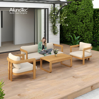 AlunoTec New Rainproof Sun Screen Outdoor Furniture Recliner Sofa Dining 4 Sets