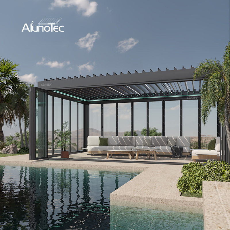 AlunoTec 5x5 5x6m Electric Gym Patios Decks Pergolas Shade
