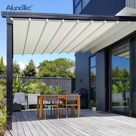 Garden Sunshade Retractable Awning Canopy - Aluminum Pergola-AlunoTec