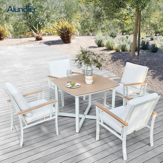 New Modern Design Aluminum Outdoor Dining Set Garden Table With 4 Seats 