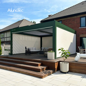 AlunoTec Canada Custom 5x6M Green Motorized Pergolas Screens Shades Louvered Aluminum Four Seasons Pergola