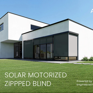 AlunoTec New Office Patio Balcony UV Protection Automatic Window Shades Pergola Solar Zip Screen 