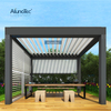 Electric Tent Retractable Awning Waterproof Aluminum Pergola with LED Light And Column