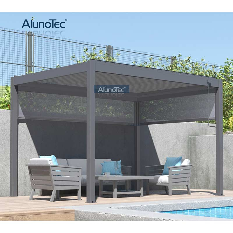 AlunoTec Manual Crank Operable Waterproof Outdoor Gazebo Garden Opening ...