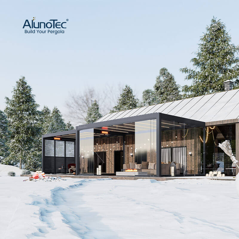 AlunoTec Aluminum Aluminium Pergola Attached Louvered Roof