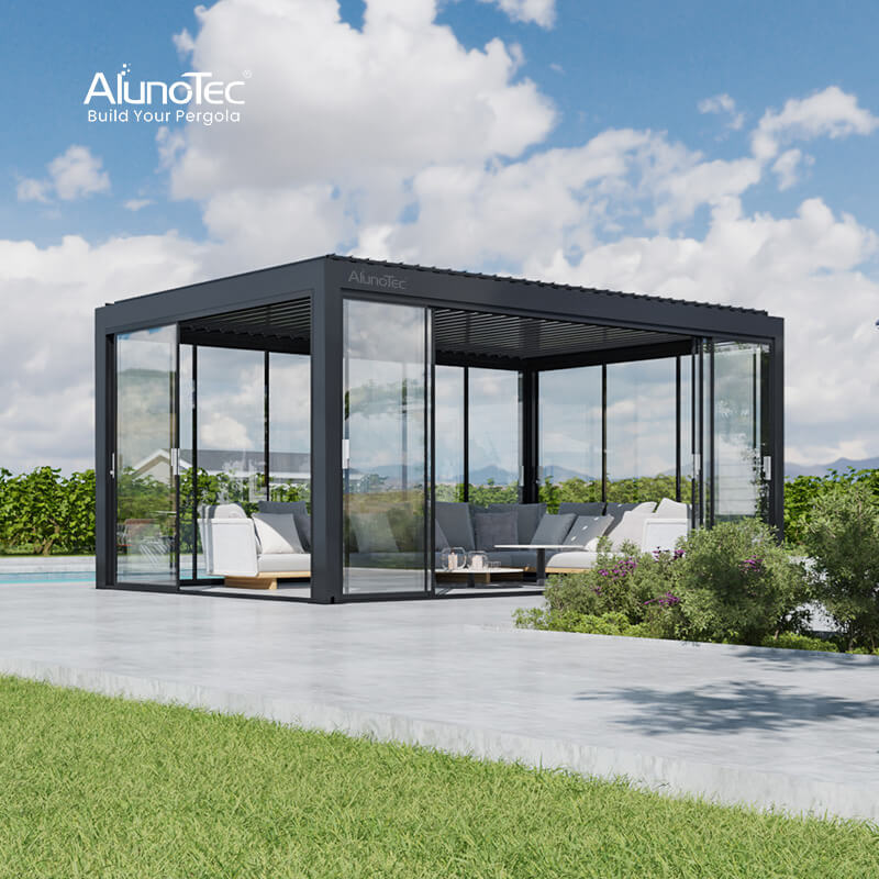 AlunoTec 12 X16 14x16 16x16 Custom Privacy Patio Swim Spa Cover Motorized Pergola