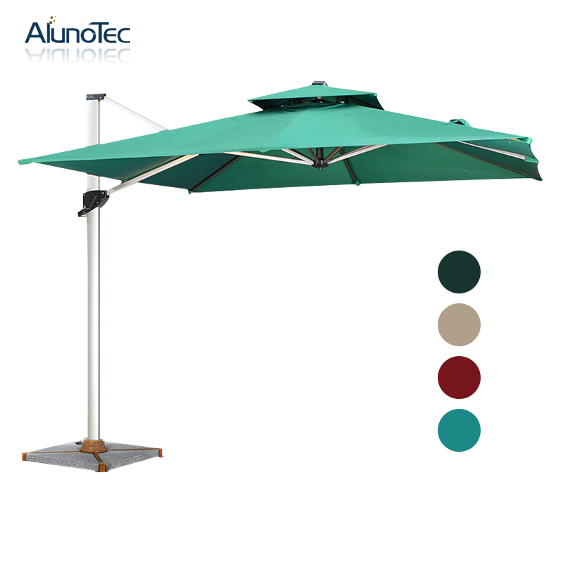 Sun Block Outdoor Canopy Square Roman Umbrella with 360 Degree Rotation