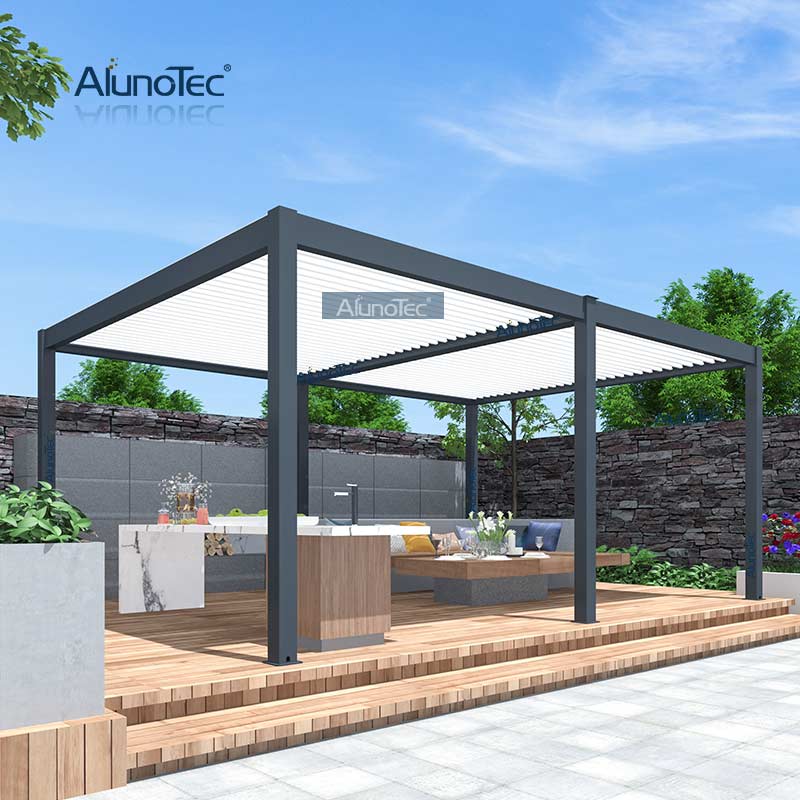 AlunoTec Wall Mounted 16 Feet X 16 Feet Create Perfect Backyard Patio Shelter Protection Outdoor Oasis Pergola Gallery