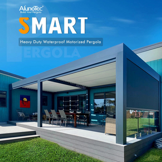 AlunoTec Australia Wind Rated Heavy Duty Custom Motorised Aluminum Pergola Opening Roof Systems