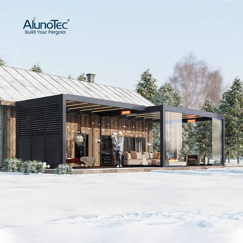 AlunoTec Aluminum Aluminium Pergola Attached Louvered Roof