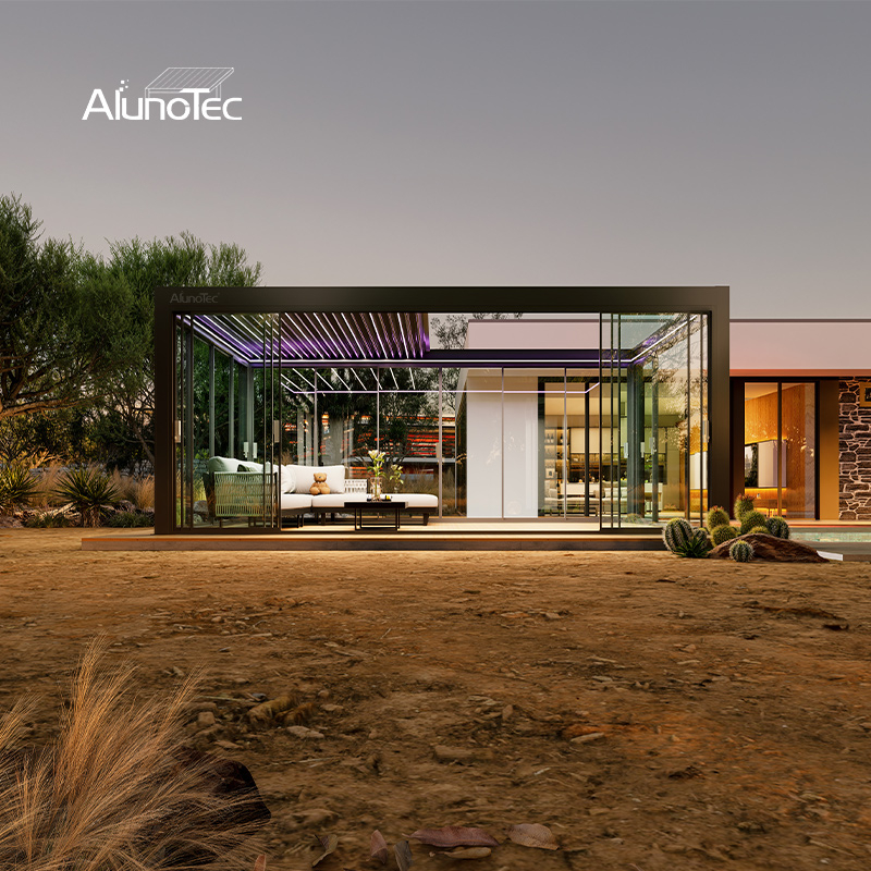 AlunoTec New R200 Easy Installation Fully Retractable Roof Motorized Pergola