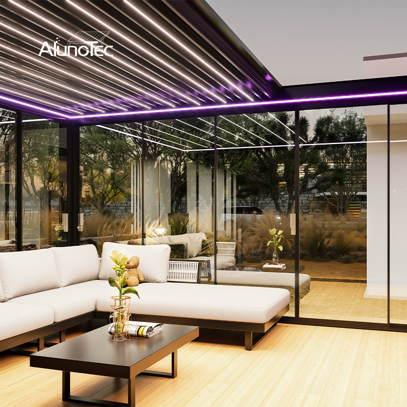AlunoTec New R200 Easy Installation Fully Retractable Roof Motorized Pergola