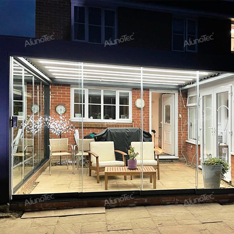 A waterproof patio shelter louver pergola - Aluminum Pergola-AlunoTec