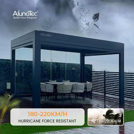 AlunoTec Home Commercial Patio Backyard Aluminum Hurricane Proof Pergola