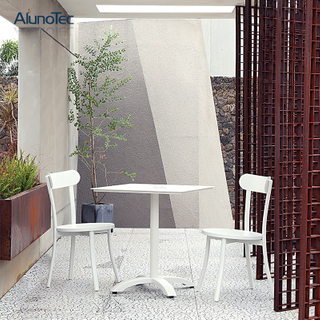 Outdoor Aluminum Hotel Patio Garden Coffee Furniture Set White Chair And Table Set