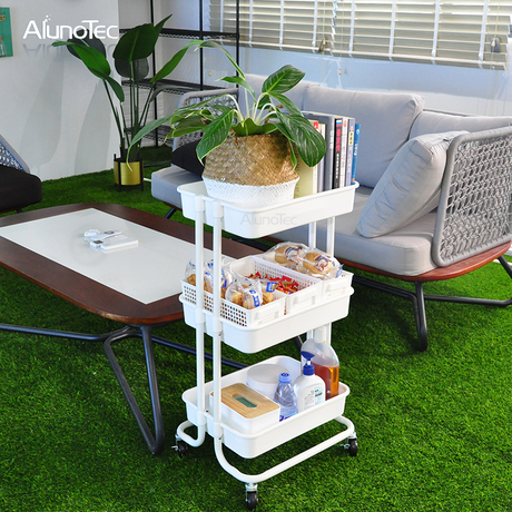 Movable Furniture Design Organizer Shelf Rolling Trolley for Household Storage