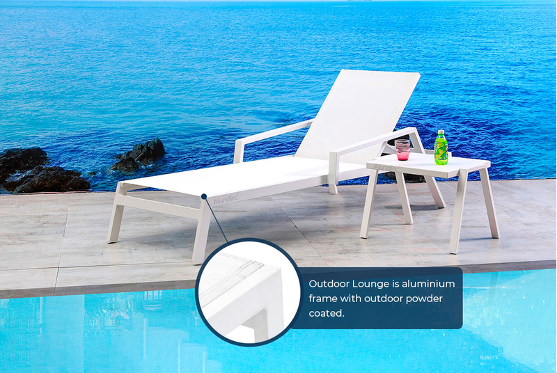AlunoTec Balcony Lounge Furniture Outdoor Sets Pool Deck Loungers