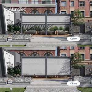 AlunoTec New Manual Motorized Zip Screen Heat Insulated Double Layer Roller Blinds