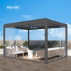AlunoTec Manual Operation Garden Gazebo Kitd Sun Shade Opening Roof Aluminum Louvered Pergola