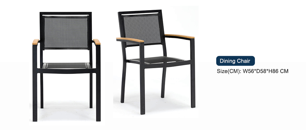 Europe Design Patio Furniture Aluminium Textliene 4 Seater Outdoor Garden Dining Set (4)