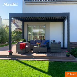 AlunoTec Aluminum Motorized Bioclimatic Louvered Pergola Roof System in Poland