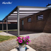 Garden Bioclimatic Louver Roof Pergola Shelter Patio Cover Veranda Canopy with Sliding Glass Door