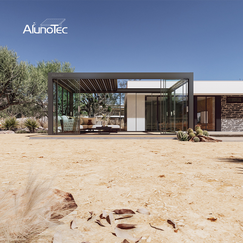 AlunoTec New R200 Easy Installation Fully Retractable Roof Motorized Pergola