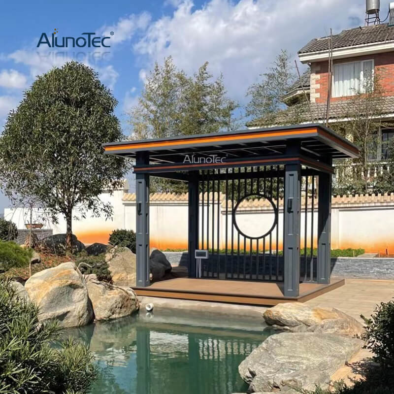 AlunoTec Soundproof Conservatory Furniture Modern Sunroom 4 Season Green House Waterproof Pavilion Gazebo Sun Room