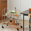Mid-Century Modern Durable Gerlinol Chrome Metal Storage Serving Trolley Bar Cart