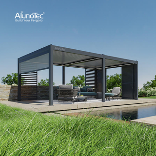 AlunoTec Manufacturers Wholesale 3x6M 4x6M Deck Patio Roof Rooftop Motorized Pergola Cover Kits