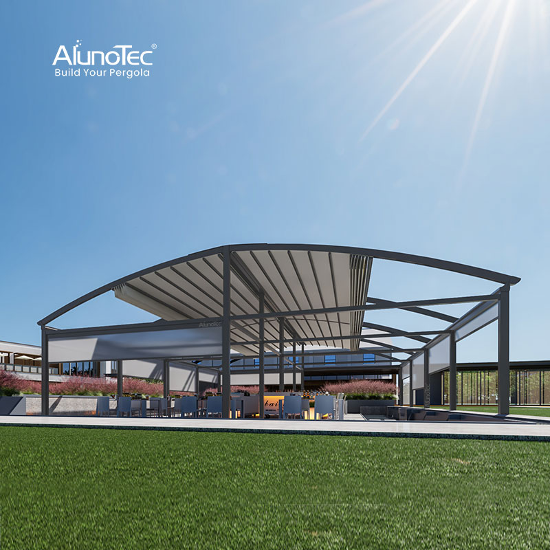 Waterproof PVC Retractable Awning Pergola Systems 