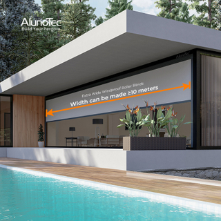  AlunoTec New Outdoor Space Motorized Ultra-wide Waterproof Windproof Door Window Zip Screen
