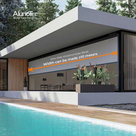  AlunoTec New Outdoor Space Motorized Ultra-wide Waterproof Windproof Door Window Zip Screen