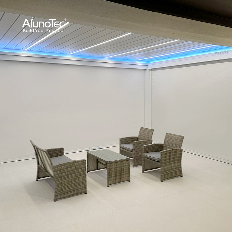 AlunoTec Fire-Retardant FabricHeavy Duty Windproof Zip Screen Wind Rated Patio Blinds Hurricane Grade Zipped Bilnds