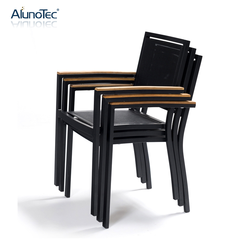 Europe Design Patio Furniture Aluminium Textliene 4 Seater Outdoor Garden Dining Set