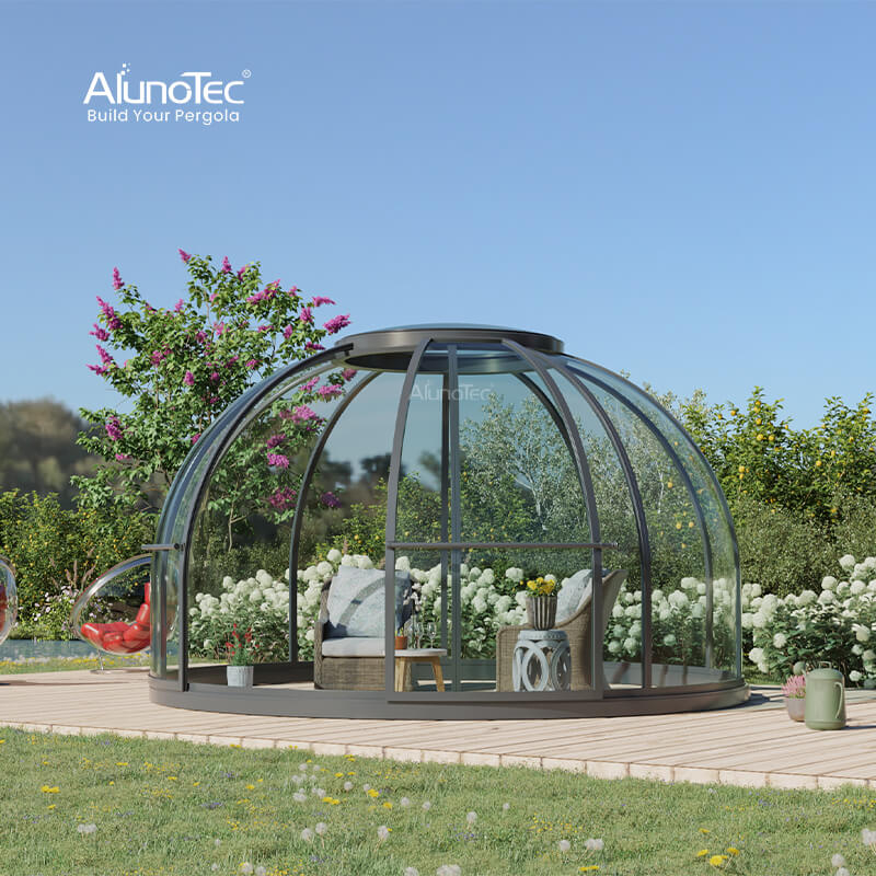 AlunoTec Maximize Natural Light Outdoor Views Waterproof Freestanding Family Round Sunroom 