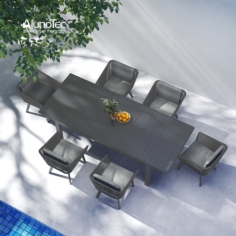 AlunoTec New Rainproof Sun Screen Outdoor Furniture Recliner Sofa Dining 4 Sets