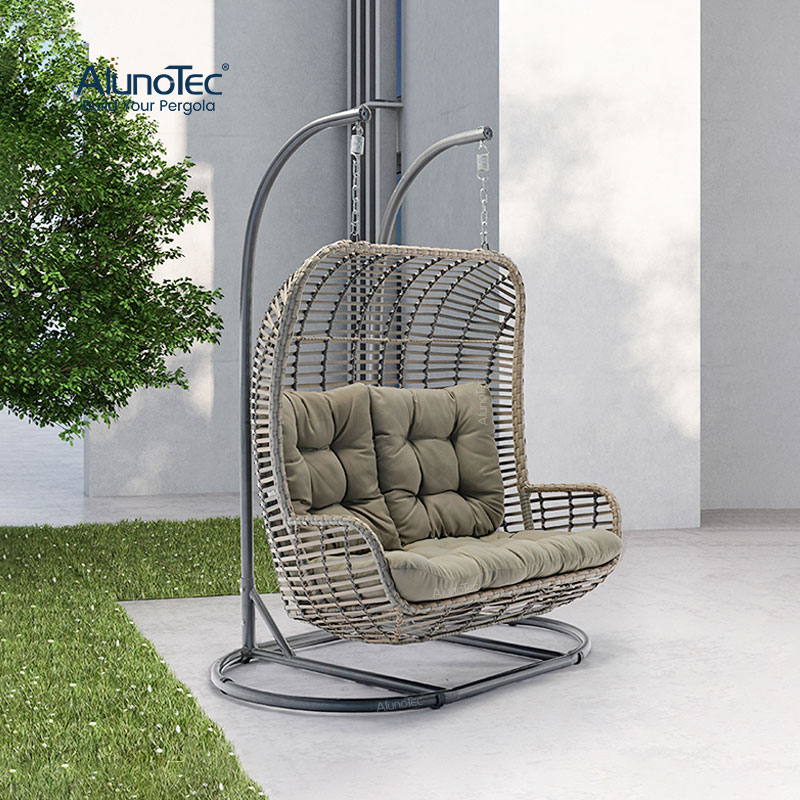 AlunoTec Outdoor Oasis Relaxation Swing Comfortable Deluxe Patio Double Hanging Besket Chair
