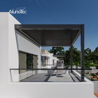 AlunoTec Electric Wall Mounted Pergola with Motorized Louvers