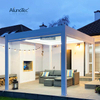 AlunoTec Factory Direct Price Motorized/Manual Operable Aluminum Louvre Roof Garden Gazebo Waterproof Outdoor Pergola 