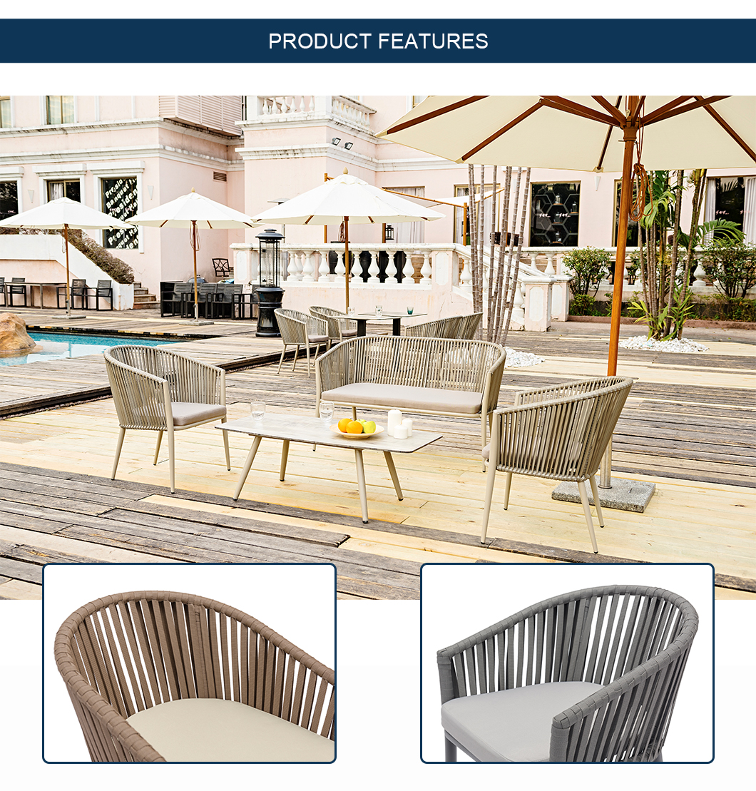 Wholesale PE Rattan Weaving Rope Chair for Outdoor Patio Furniture