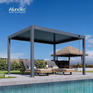Outdoor Waterproof Garden Gazebo Motorized Pergola Aluminum Louver Roof Systems