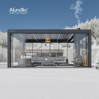 AlunoTec Canada Snow Protection Four Seasons Aluminum Louvered Roof Structure Pergolas