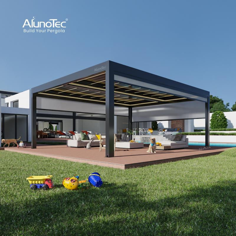 AlunoTec 6X7m 4 Posts Premium Patio Garden Weather Proof Custom Size Gery Freestanding Pergola 