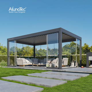 AlunoTec Hurricane Winds Customized Metal Patio Cover Deck Gazebo Pergola 